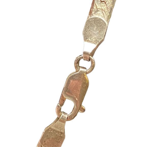 Sterling silver 925 herringbone circles reversible chain 16” chain 5mm wide - Picture 8 of 10